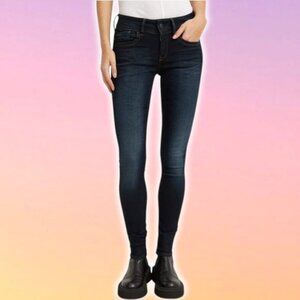 NWT G-STAR Raw Womens Lynn Skinny Jean 24 / 32 Blue Medium Aged
